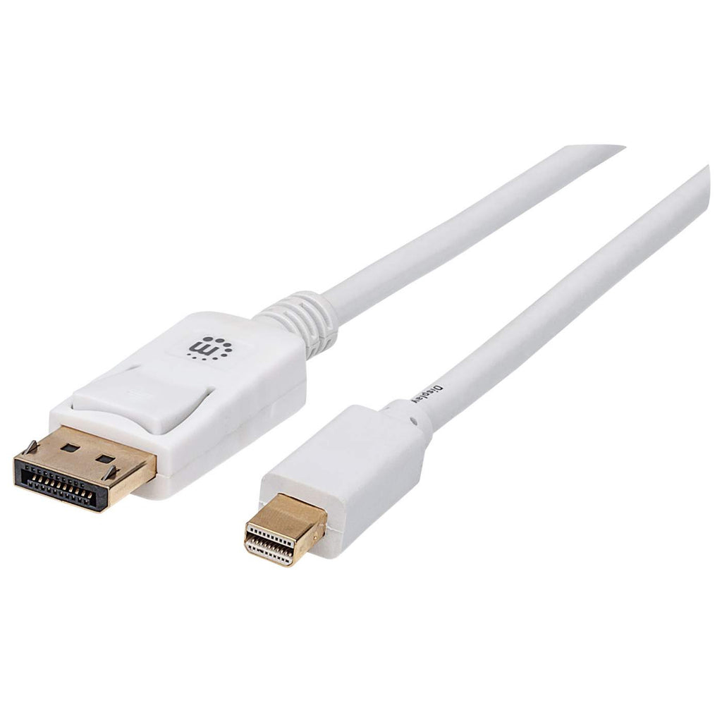 Cable Adaptador de Video 2m Mini DisplayPort 1.2 a DisplayPort Manhattan 324748, 4K 60Hz, Color Blanco - imagen 1