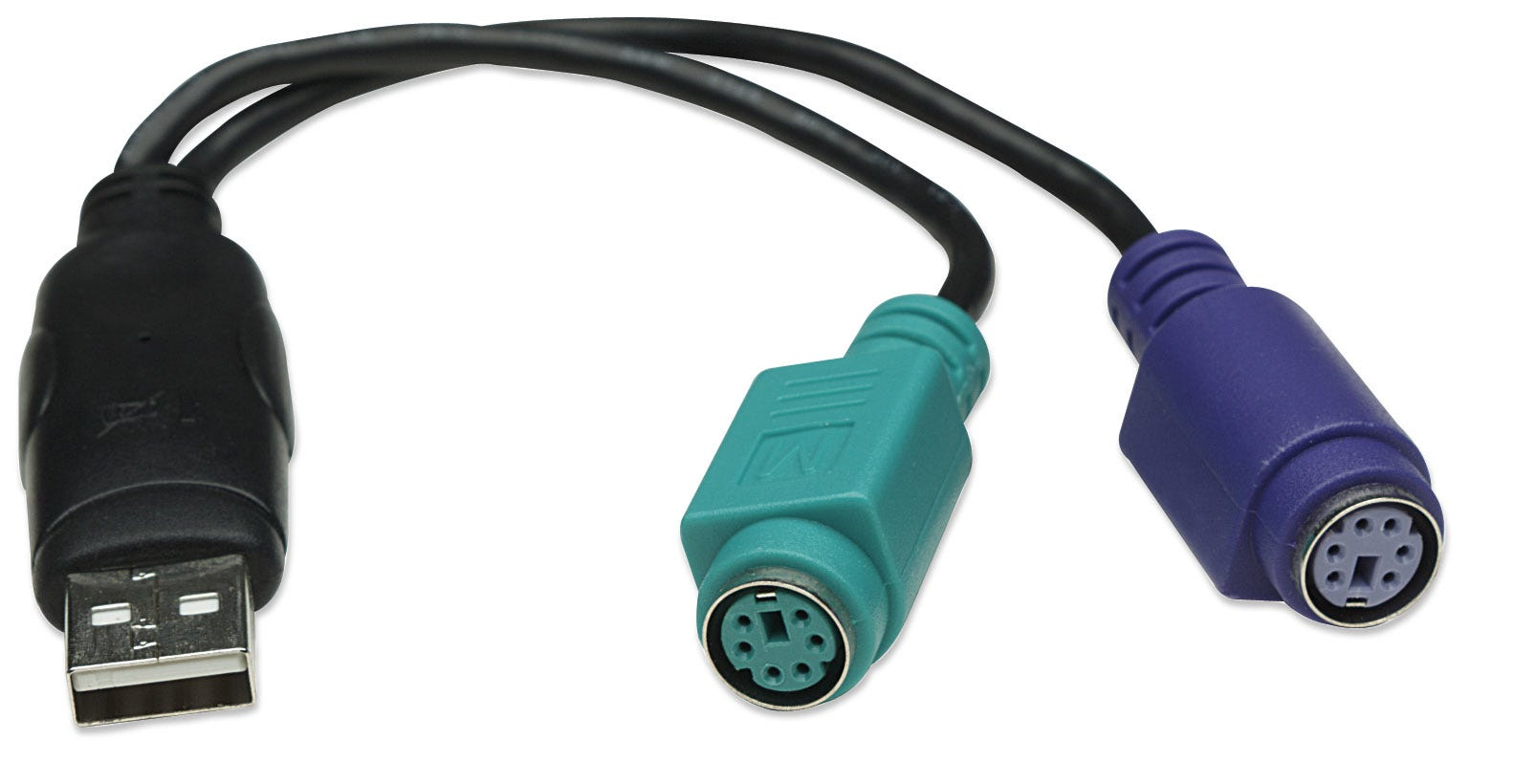 Convertidor USB-A a 2x PS/2 15cm Manhattan 179027, USB 1.1 Compatible USB 2.0, Color Negro - imagen 3