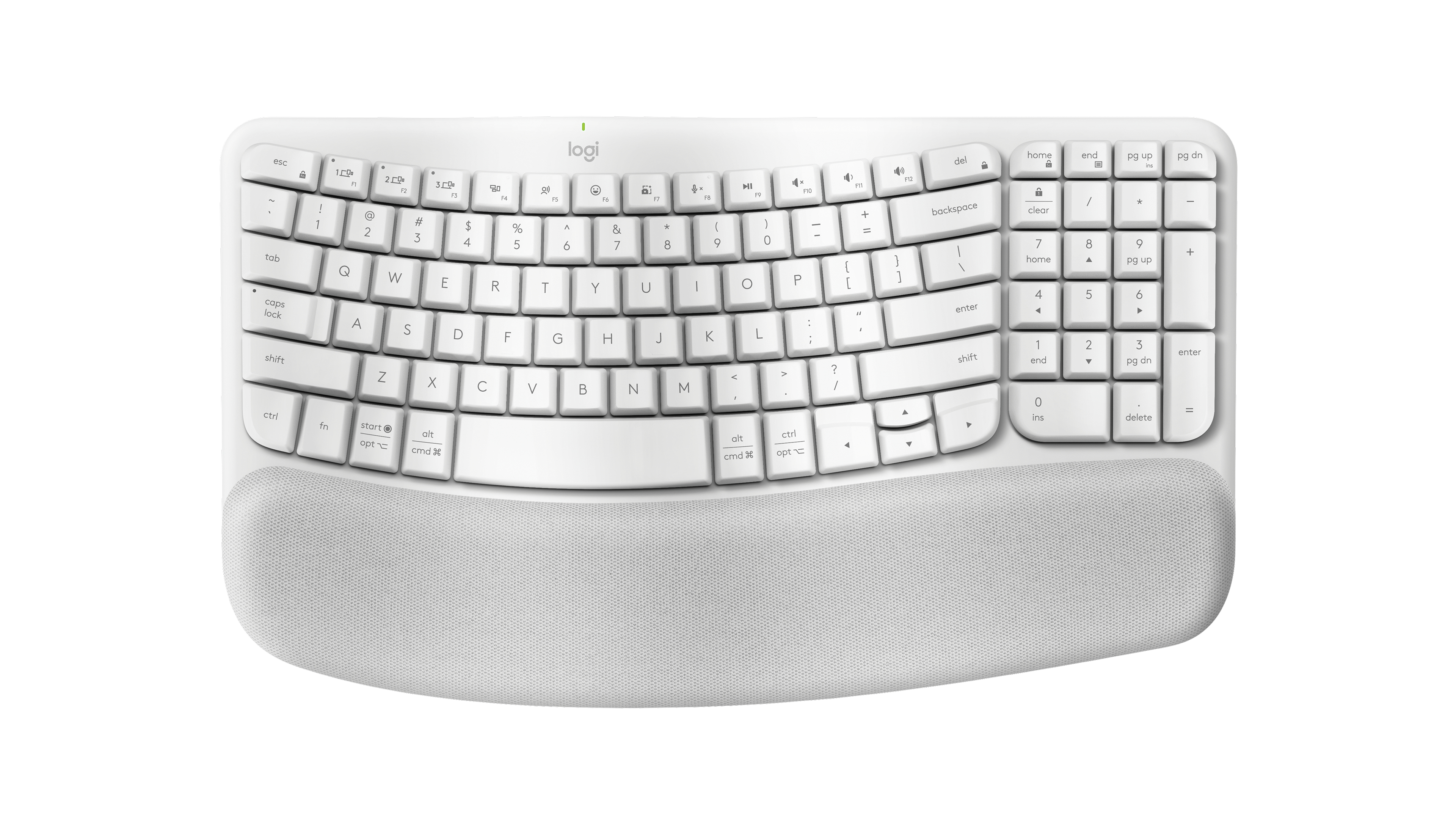 Teclado Inalámbrico Logitech Wave Keys, RF 2.4GHz + Bluetooth, Color Blanco, Español