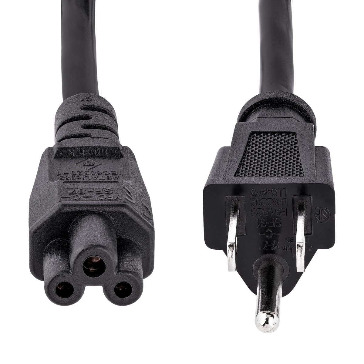 Cable de Corriente para Laptop, NEMA 5-15P a C5 (Clover Leaf), 1.8m (6 pies), 18AWG, Negro, StarTech.com PXT101NB3S - imagen 4