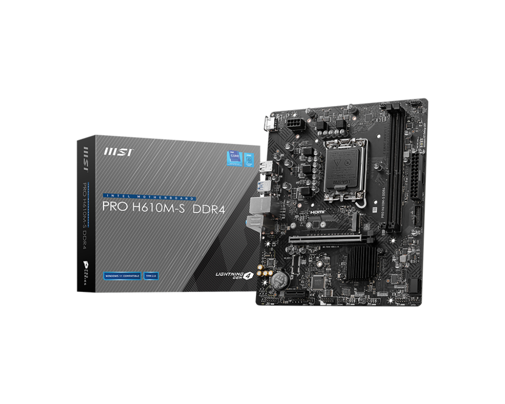 Motherboard LGA1700 Micro-ATX MSI PRO H610M-S DDR4, 64GB RAM DDR4 Max, 1 M.2 PCIE 3