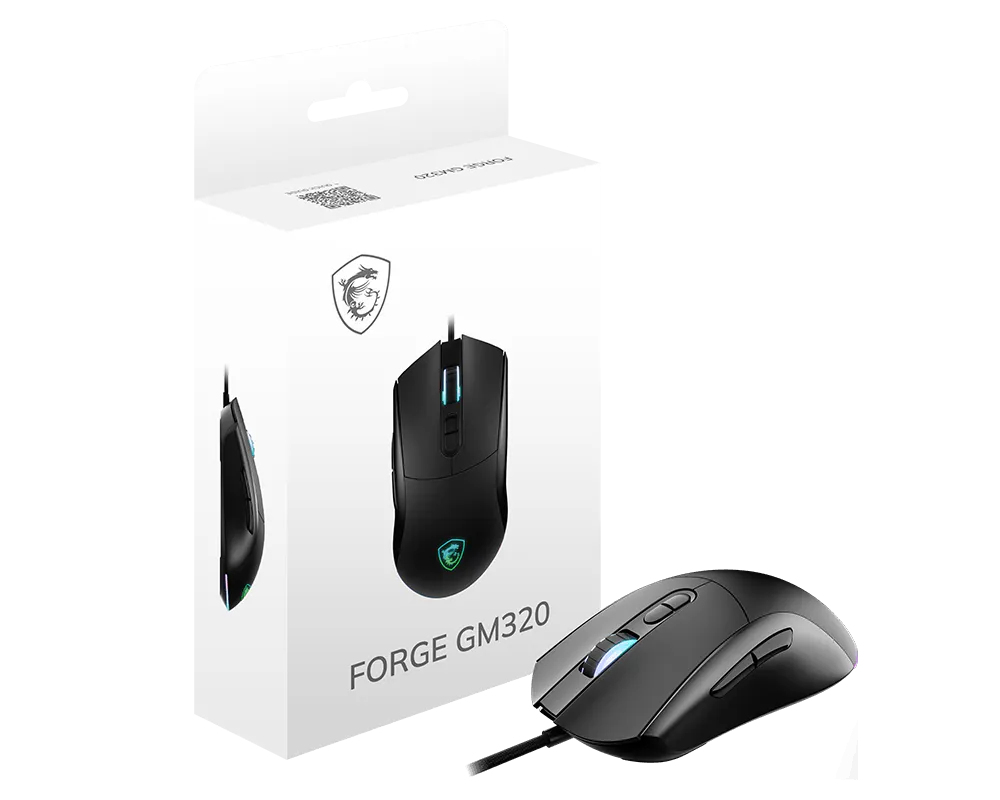 Mouse Alámbrico MSI Forge GM320, 12,800dpi, 7 Botones, RGB, Color Negro. FORGE GM320 - imagen 5