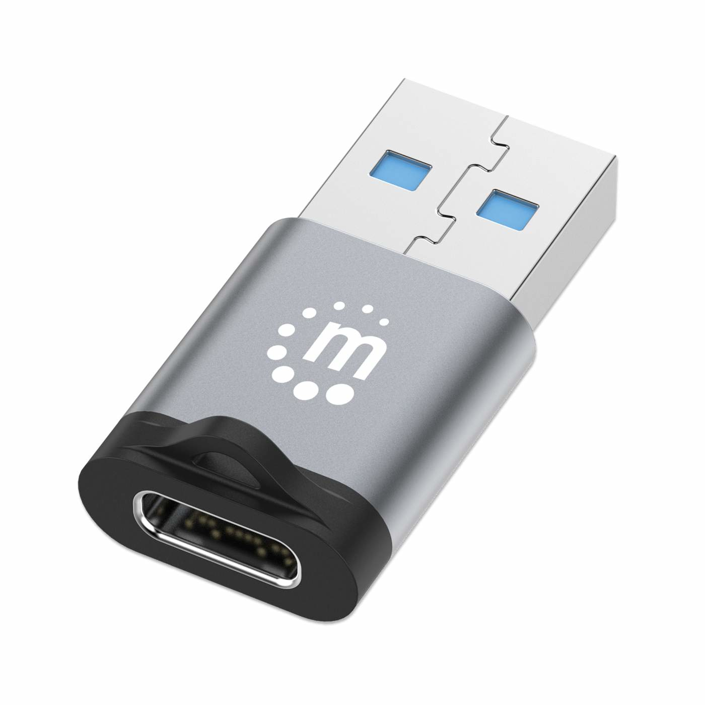 Adaptador USB-A Macho a USB-C 3.2 Gen 1 Hembra Manhattan 356305, 5Gbps, Hasta 3A, Color Negro - imagen 1