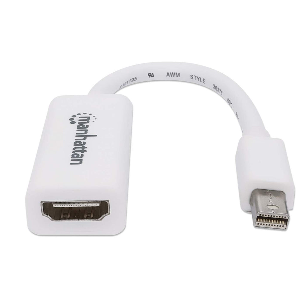 Cable Adaptador de Video 0.17m Mini DisplayPort a HDMI Manhattan 322461, 1080p 60Hz, Color Blanco - imagen 3