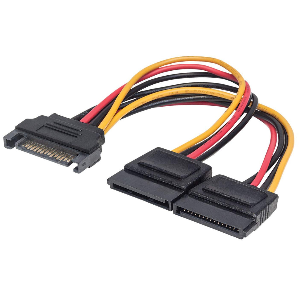 Adaptador de Energía SATA a 2x SATA, Manhattan 354554, 15cm