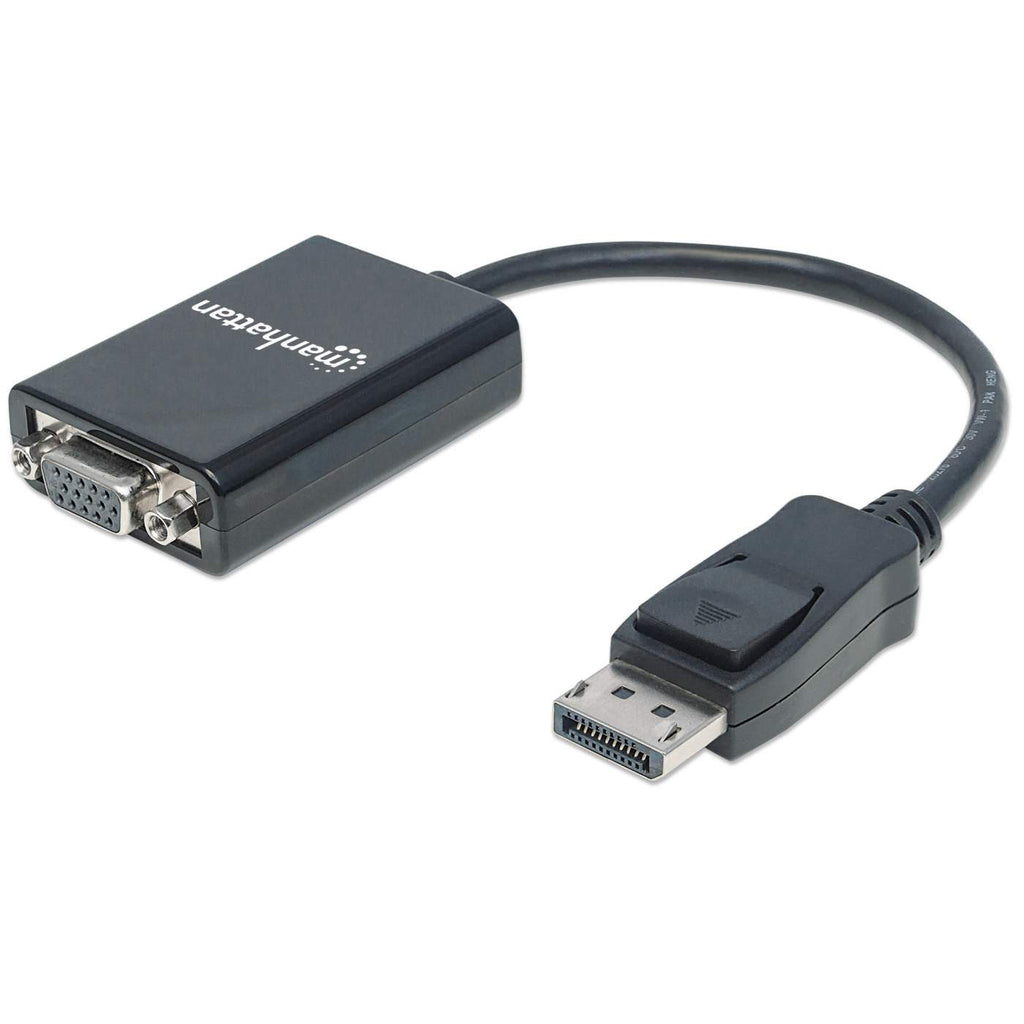 Cable Convertidor de Video 15cm DisplayPort a VGA Macho-Hembra Manhattan 151962, Hasta 1920x1200 60Hz, Color Negro - imagen 1
