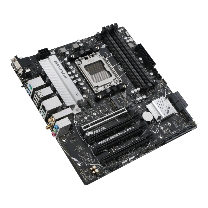 Motherboard AM5 Micro-ATX Asus Prime B650M-A AX6 II, 192GB RAM DDR5 Max, 1 M.2 PCIe 5 + 2 M.2 PCIe 4, Wi-Fi 6 + BT 5.3