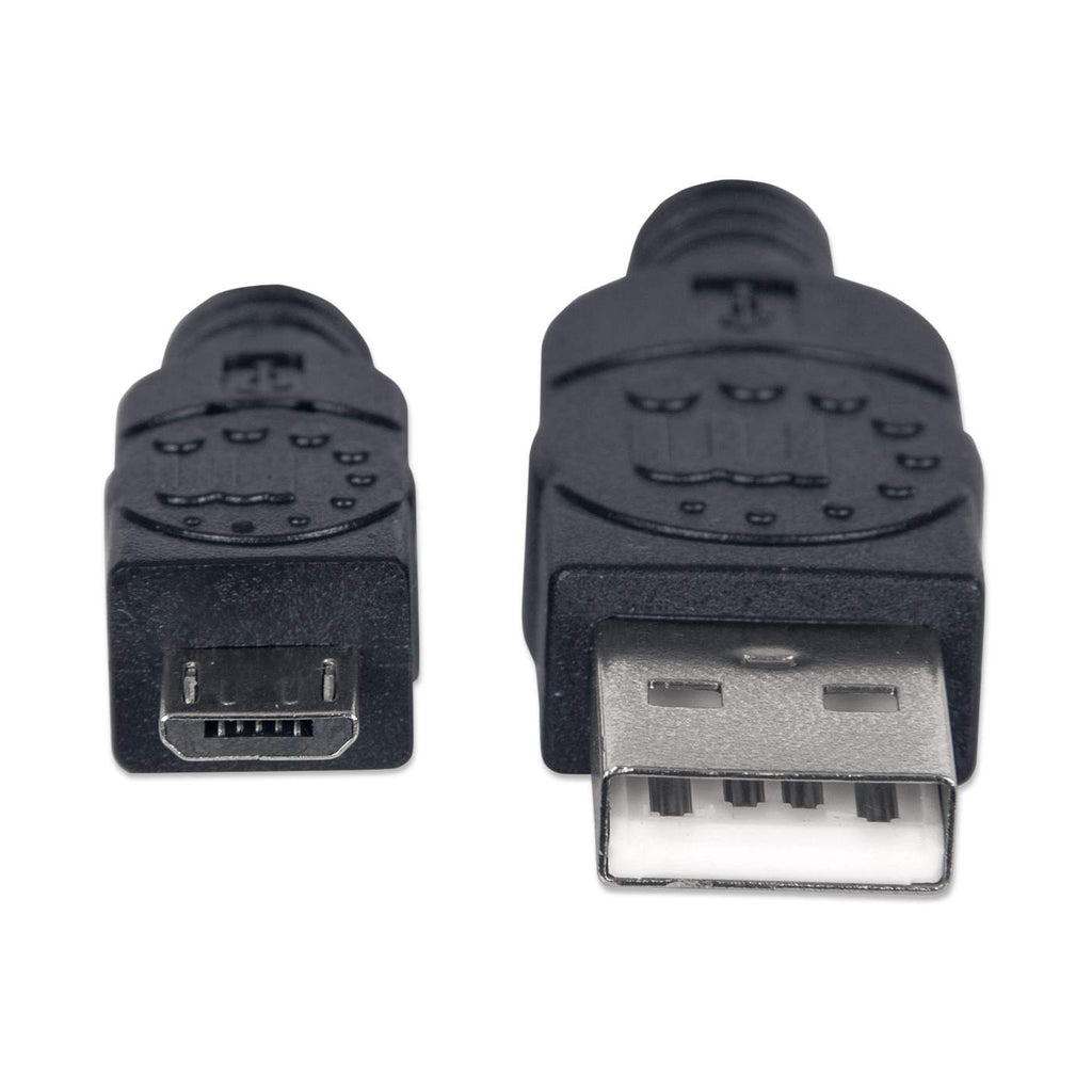 Cable USB-A 2.0 a Micro-USB 2.0 1.8m Manhattan 307178, 480Mbps, Color Negro - imagen 3