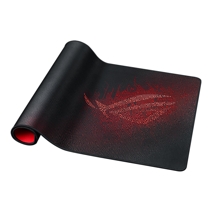 Mousepad Asus ROG Sheath NC01, Tela + Goma, 90cm x 44cm x 3mm, Bordes Cosidos, Color Negro - imagen 4