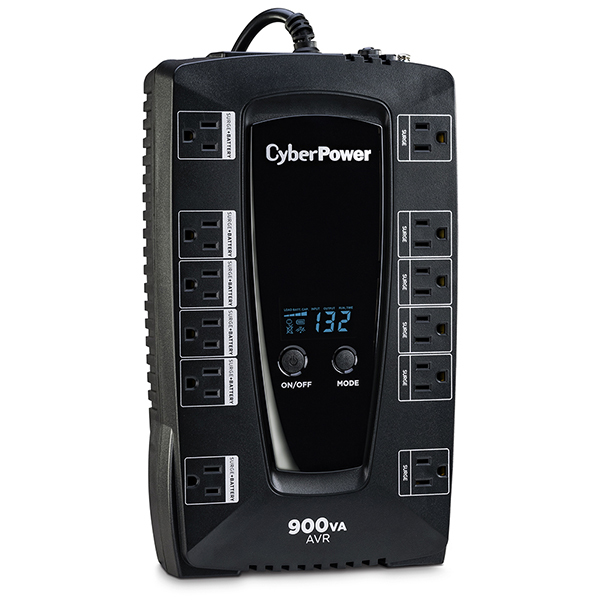 No-Break 900VA/480W CyberPower AVRG900LCD. 6 Tomas Respaldadas y Supresión d/P. + 6 con Supresión d/P., RJ11, LCD - imagen 3