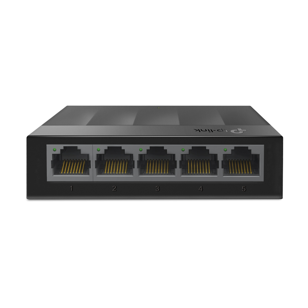 Switch 5 Puertos Gigabit p/Escritorio Tp-Link LS1005G, Caja de Plastico, Color Negro