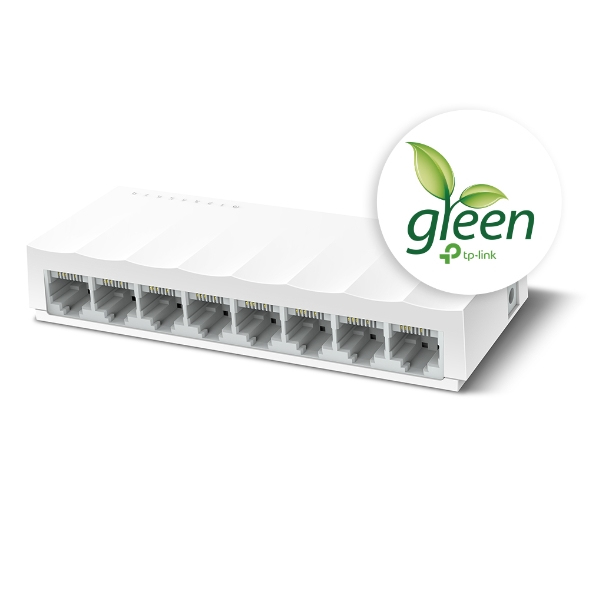 Switch 8 Puertos 10/100 p/Escritorio Tp-Link LS1008, Caja de Plástico, Color Blanco - imagen 2