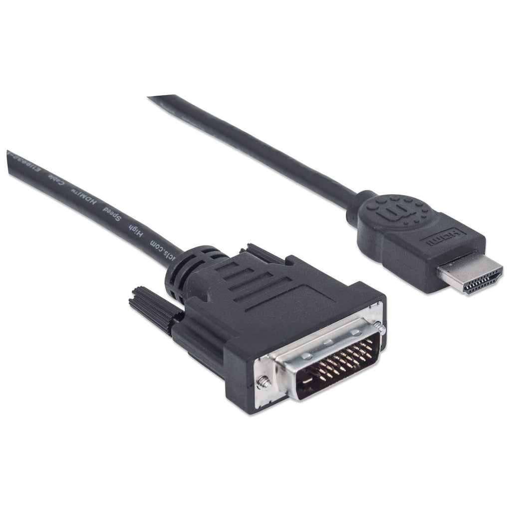 Cable Adaptador de Video 1.8m HDMI a DVI-D (24+1) Manhattan 372503, Hasta 1080p 60Hz, Color Negro - imagen 2