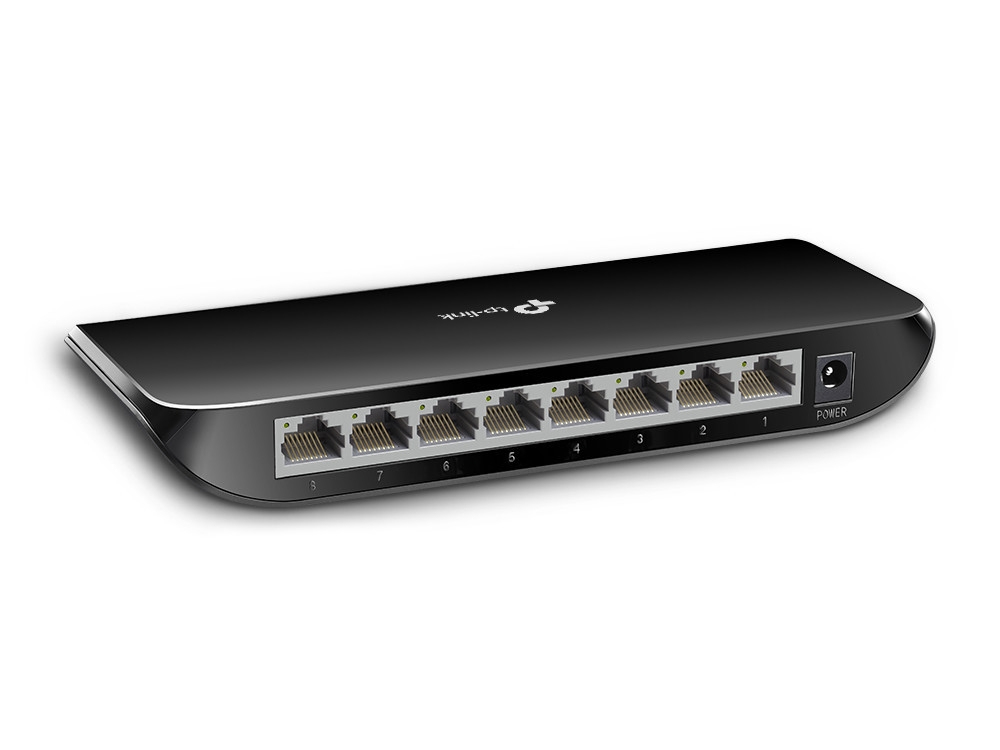 Switch 8 Puertos Gigabit p/Escritorio Tp-Link TL-SG1008D, Caja de Plástico, Color Negro - imagen 3