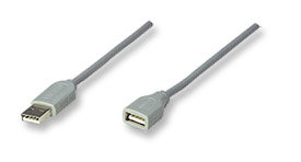 Extension USB-A Macho a Hembra 1.8m Manhattan 165211, 12Mbps, Color Gris - imagen 1