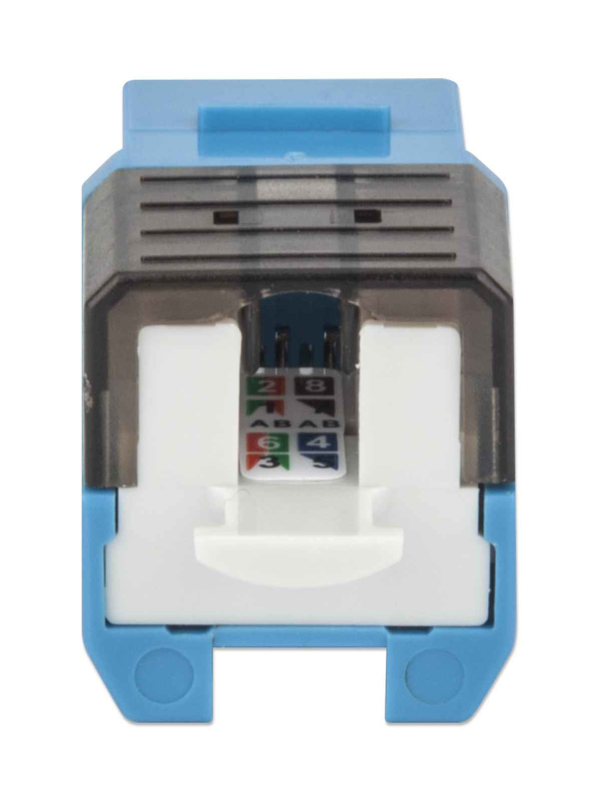 KeyStone Jack RJ45 Cat6A UTP Intellinet 772334, Terminación FastPunch con Ponchadora, Color Azul - imagen 4