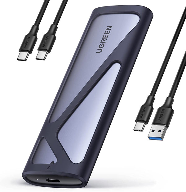 Encloser para M.2 NVMe/SATA, Ugreen 90264, USB-A/USB-C 3.1 Gen 2, Hasta 2TB, Carcasa de Aluminio, Colo Gris