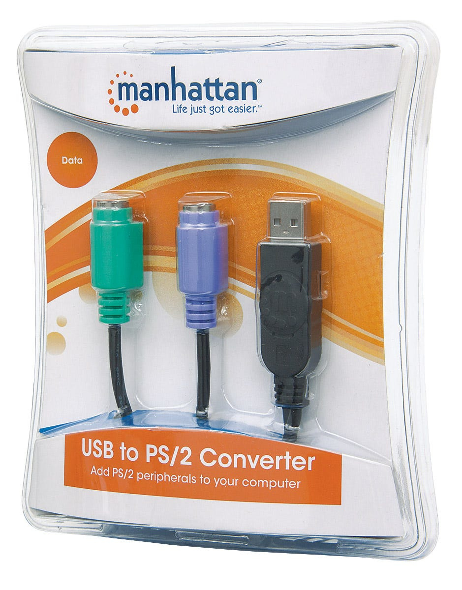 Convertidor USB-A a 2x PS/2 15cm Manhattan 179027, USB 1.1 Compatible USB 2.0, Color Negro - imagen 4