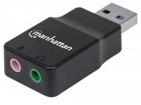 Adaptador de Audio USB-A a 2x 3.5mm (Audio y Micrófono) Manhattan 152754, sonido 2.1 - imagen 1