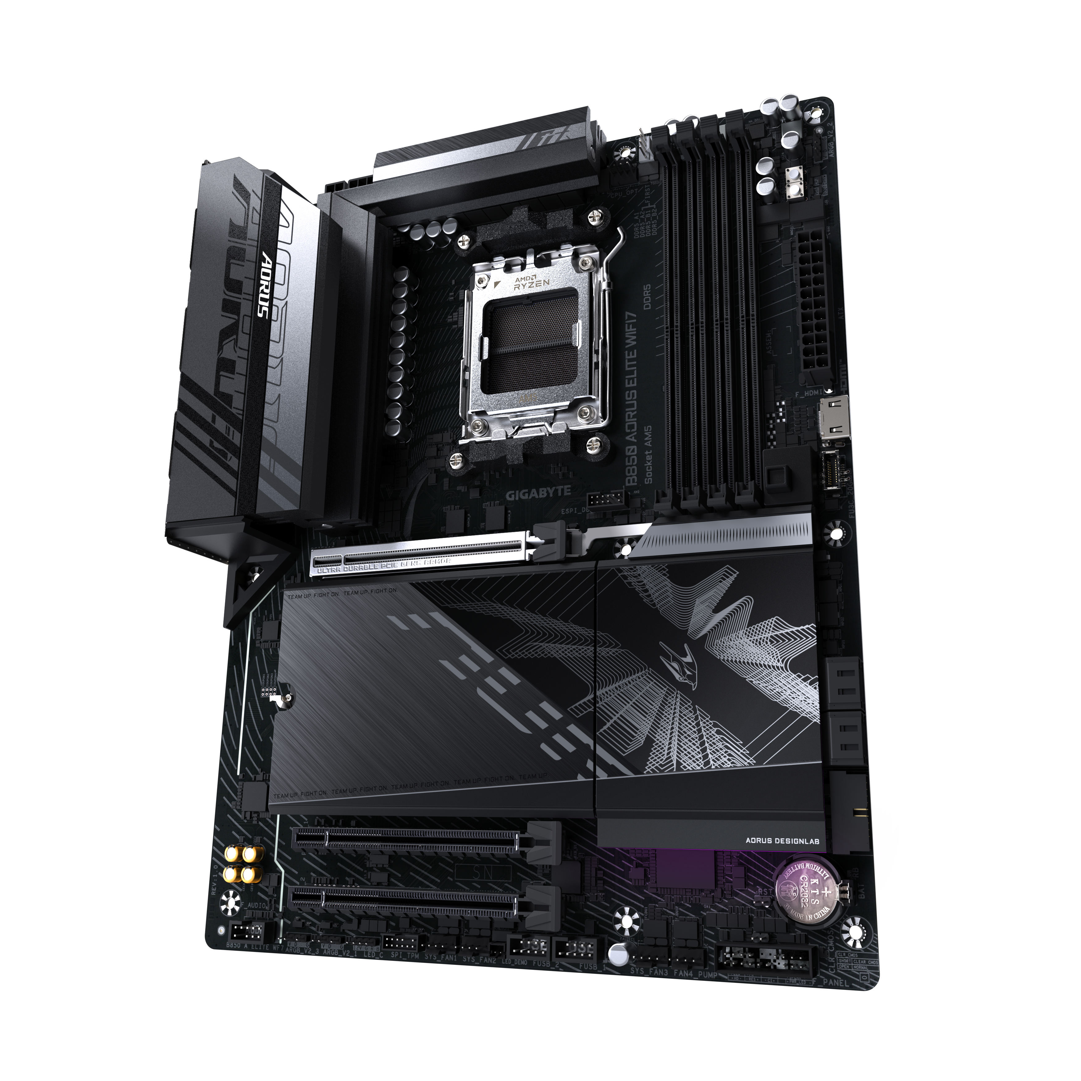 MotherBoard AM5 ATX B850 Aorus Elite Wifi7, 256GB RAM DDR5 Max, 1 M.2 PCIE 5 + 2 M.2 PCIE 4, Wi-Fi 7 + BT 5.4