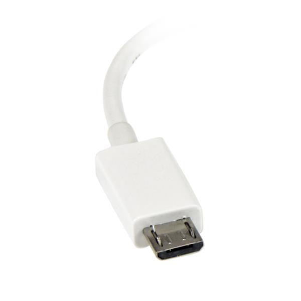 Adaptador OTG Micro-USB Macho a USB-A 2.0 Hembra 13cm Startech UUSBOTGW, 480Mbps, Color Blanco - imagen 2