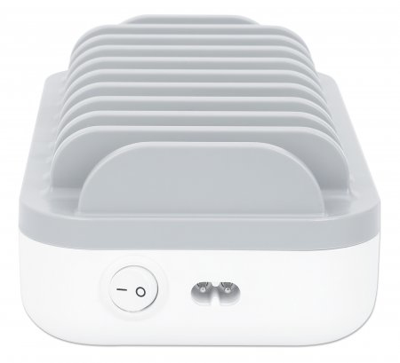 Estación de Carga 120W Manhattan 180856, 3 USB-C + 7 USB-A, Color Blanco/Gris - imagen 4
