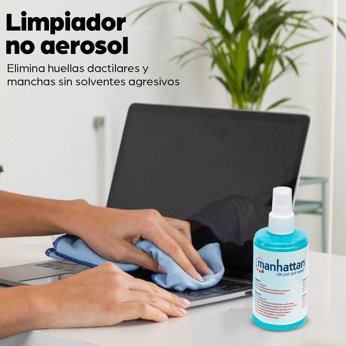 Kit de limpieza Manhattan. Incluye: Solución de limpieza de 200ml, paño de microfibra 30x30cm y Brocha Retráctil. 421027 - imagen 5