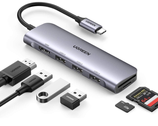 HUB Ugreen usb C a 6 puertos 20956A usb 3.0 HDMI TF/SD - imagen 4