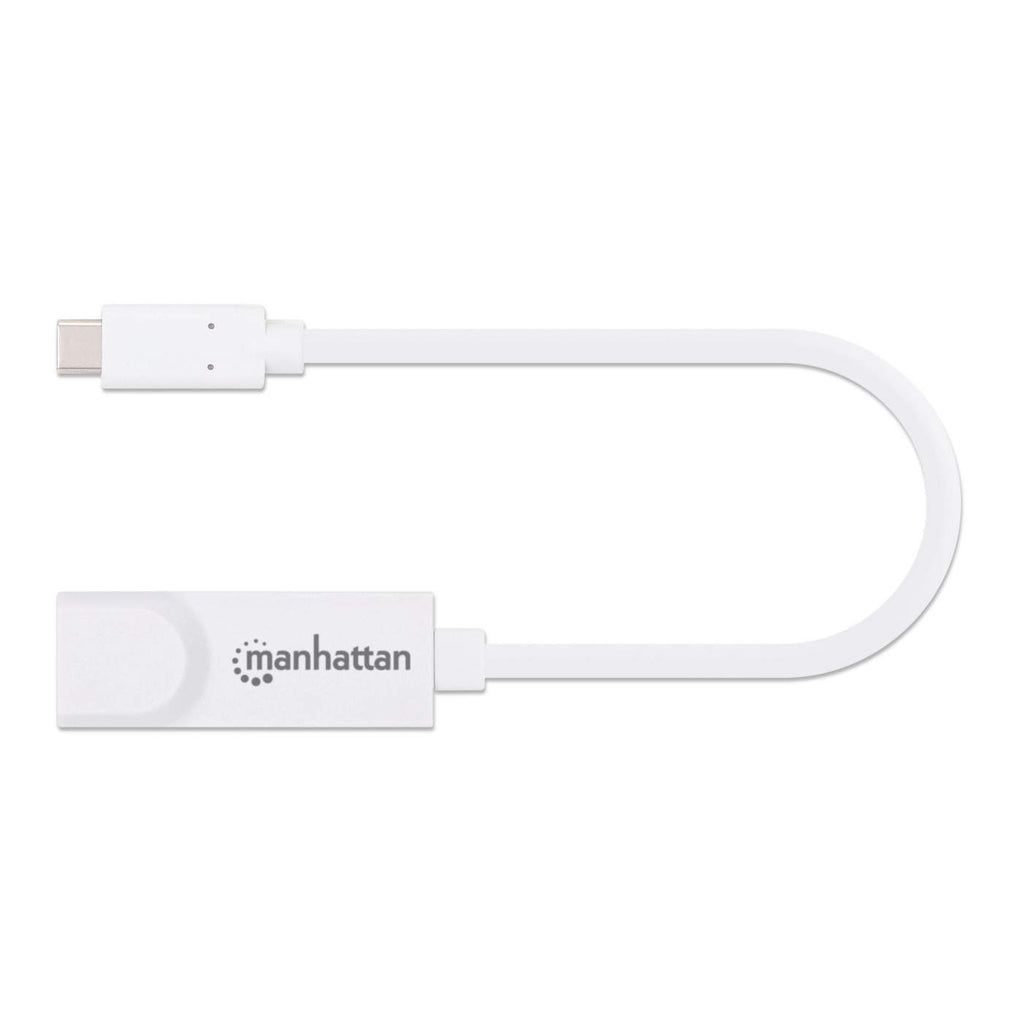 Adaptador Ethernet Gigabit de USB-C a RJ45 Manhattan 507585, Color Blanco