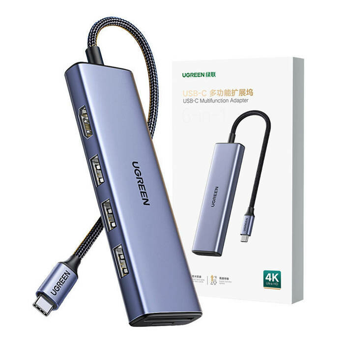 HUB Ugreen usb C a 6 puertos 20956A usb 3.0 HDMI TF/SD - imagen 3