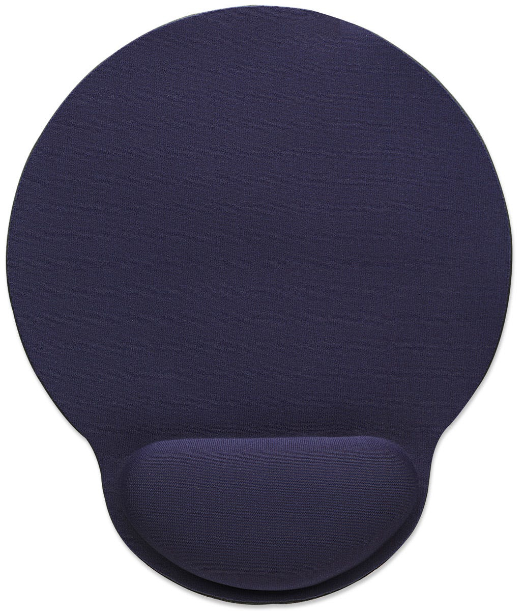 Mousepad con Reposamuñecas Manhattan 434386, Tela + Gel, 24cm x 20cm x 27mm, Impermeable, Color Azul - imagen 1
