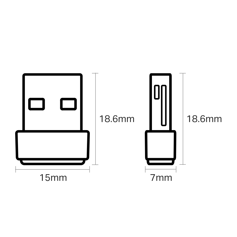 Adaptador de Wi-Fi USB-A Tp-Link Archer T2U Nano, 2.4GHz 200Mbps/5GHz 433Mbps