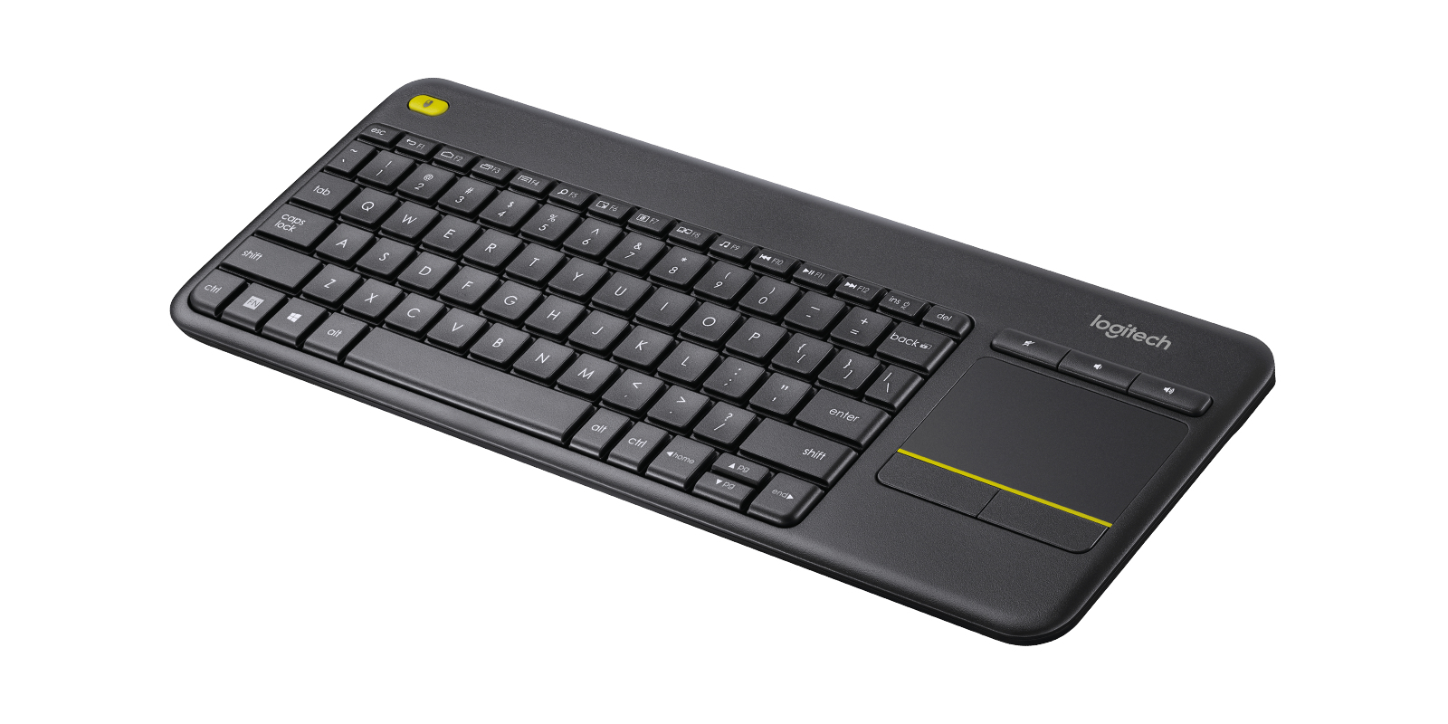 Teclado Inalámbrico Logitech K400 Plus, TouchPad, RF 2.4GHz, Color Negro, Español