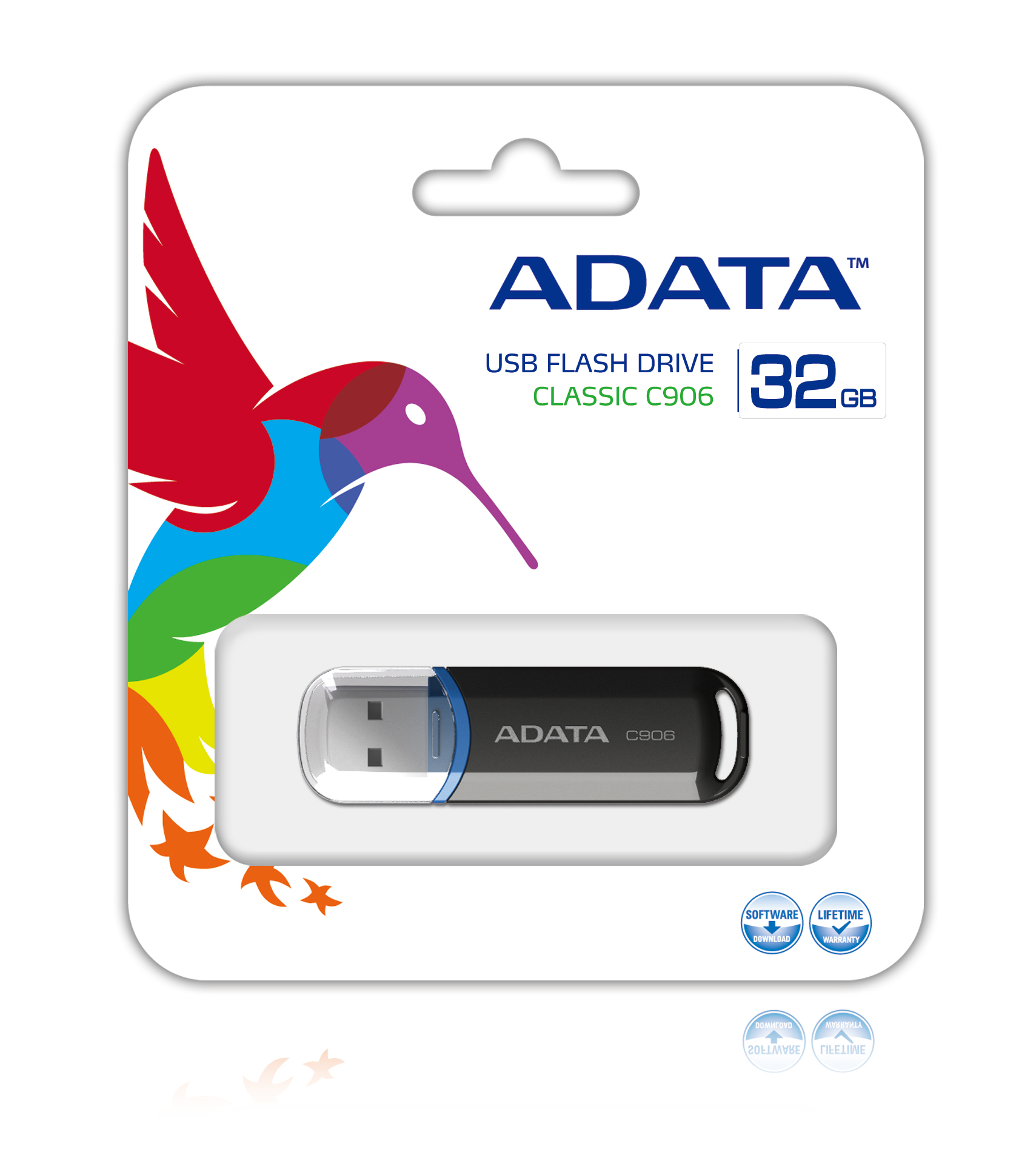Memoria USB-A 32GB Adata C906, USB 2.0, Color Negro - imagen 2