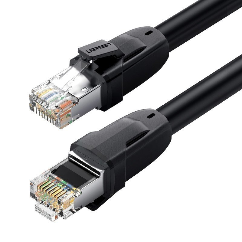Patch Cord Cat8 3m Ugreen 70330, Blindado, Hasta 25Gbps, Color Negro