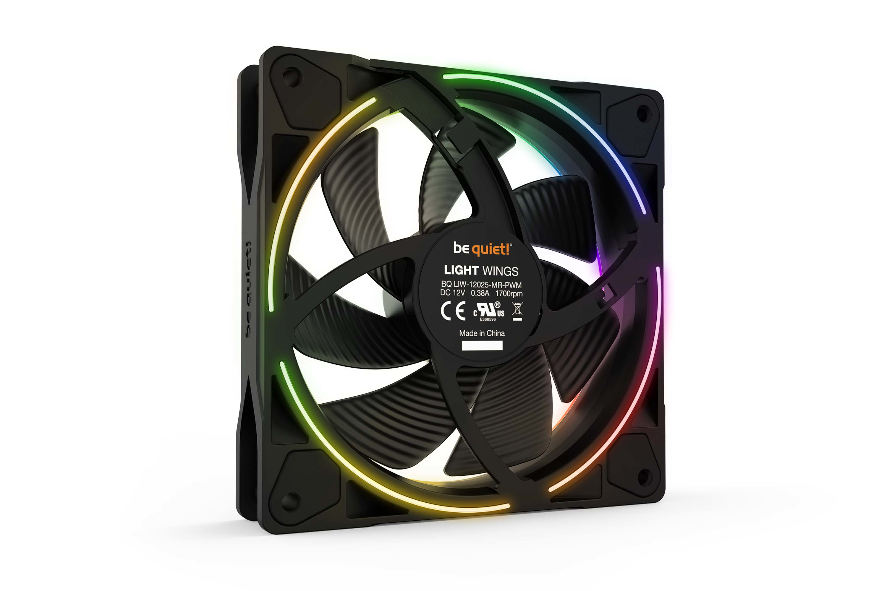 Kit de 3 Ventiladores 120mm Be Quiet! Light Wings, 1700 RPM, ARGB, Incluye Controlador, Color Negro - imagen 4
