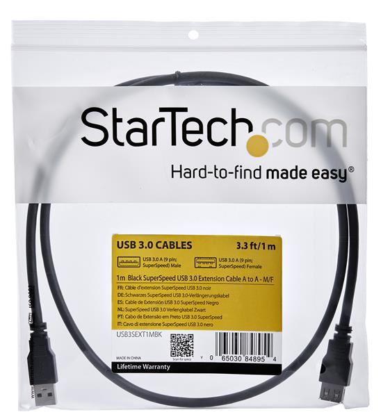 Extension USB-A 3.0 1m Startech USB3SEXT1MBK, 5Gbps, Color Negro - imagen 5