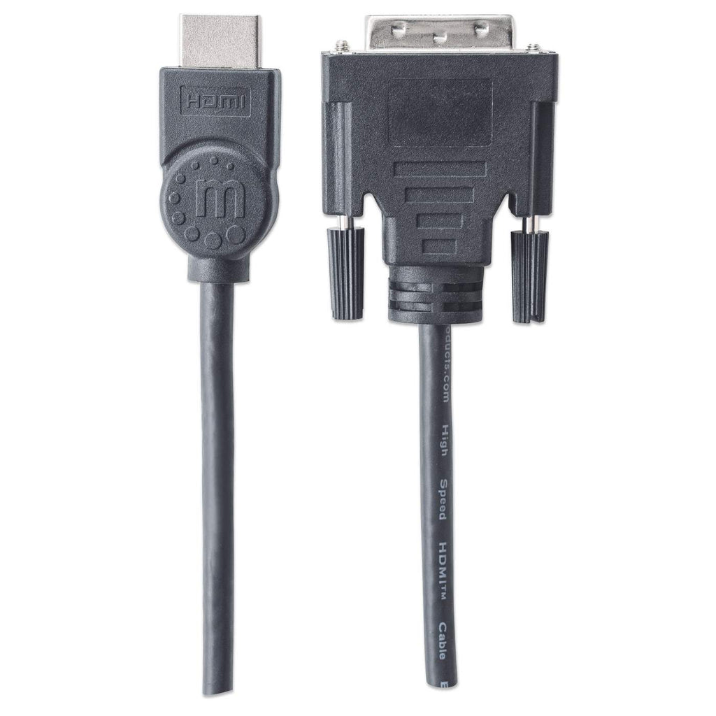 Cable Adaptador de Video 1.8m HDMI a DVI-D (24+1) Manhattan 372503, Hasta 1080p 60Hz, Color Negro - imagen 3