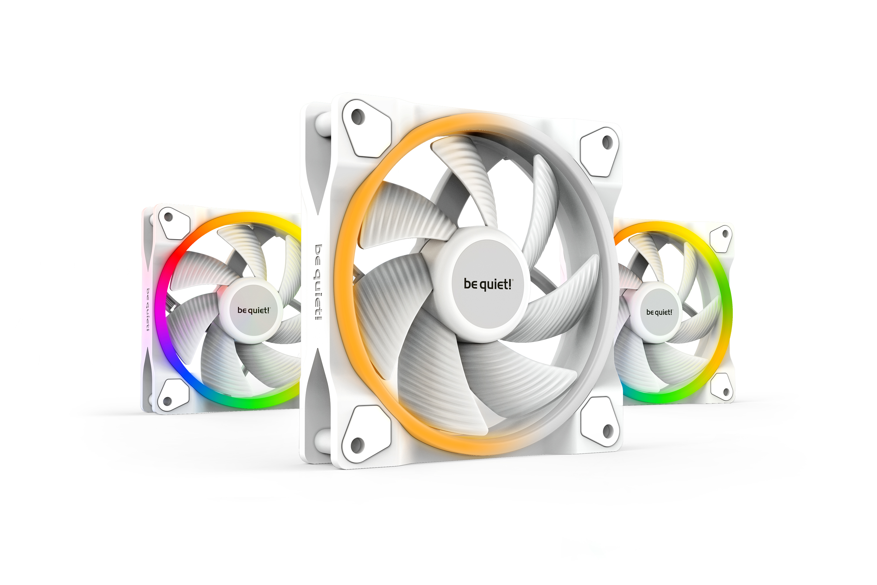 Kit de 3 Ventiladores 120mm Be Quiet! Light Wings PWM, 1700 RPM, ARGB, Color Blanco