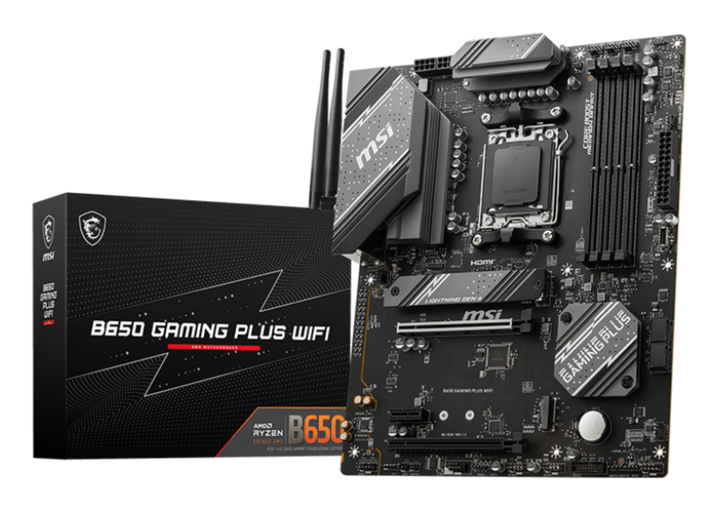MotherBoard AM5 ATX MSI B650 GAMING PLUS WIFI, 256GB RAM DDR5 Max, 2 M.2 PCIE 4, Wi-Fi 6E + BT 5.3