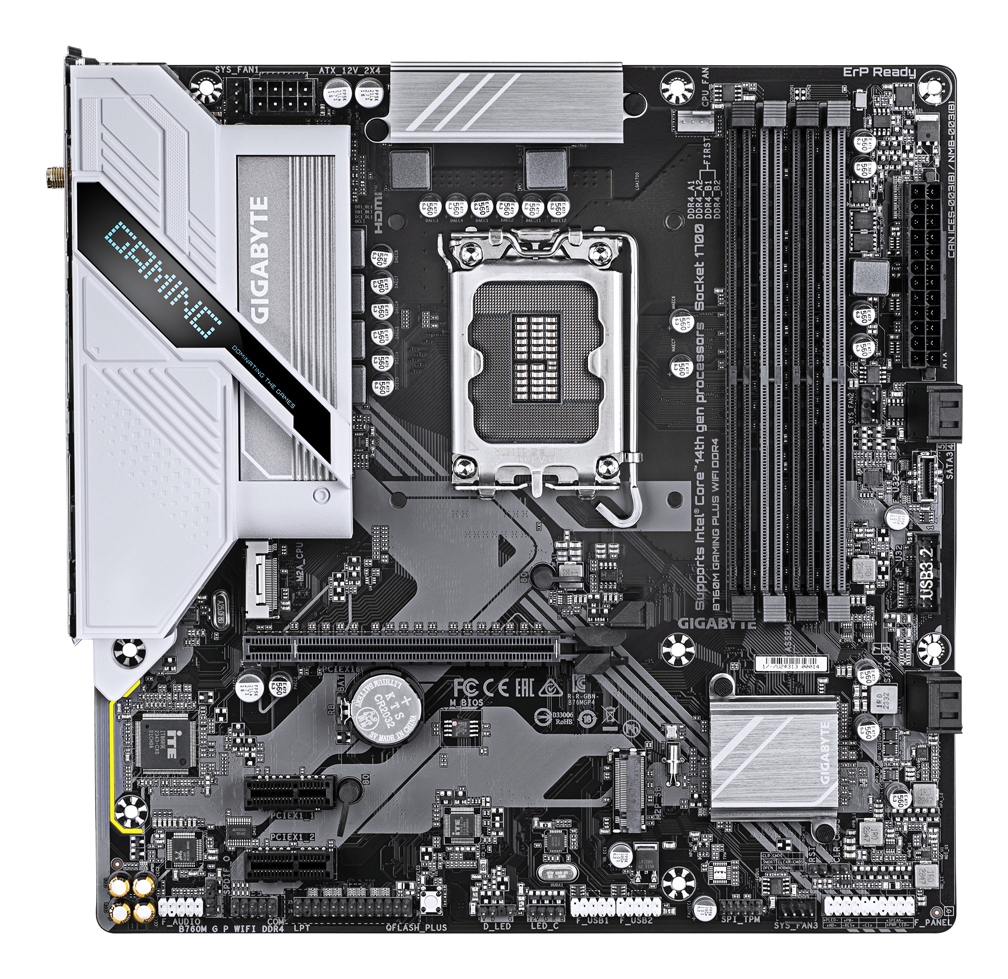 MotherBoard S-LGA1700 Micro-ATX Gigabyte B760M Gaming Plus DDR4, 4 modulos DDR4, 2 M.2 PCIE 4