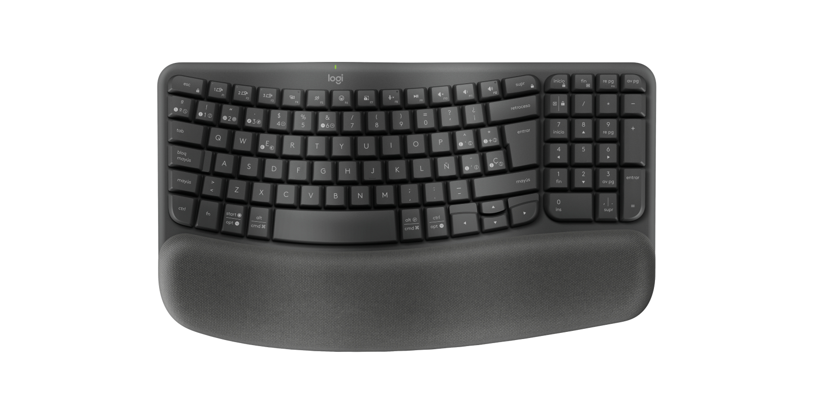 Teclado Inalámbrico Logitech Wave Keys Alcance 10 m Color Grafito 920-012278