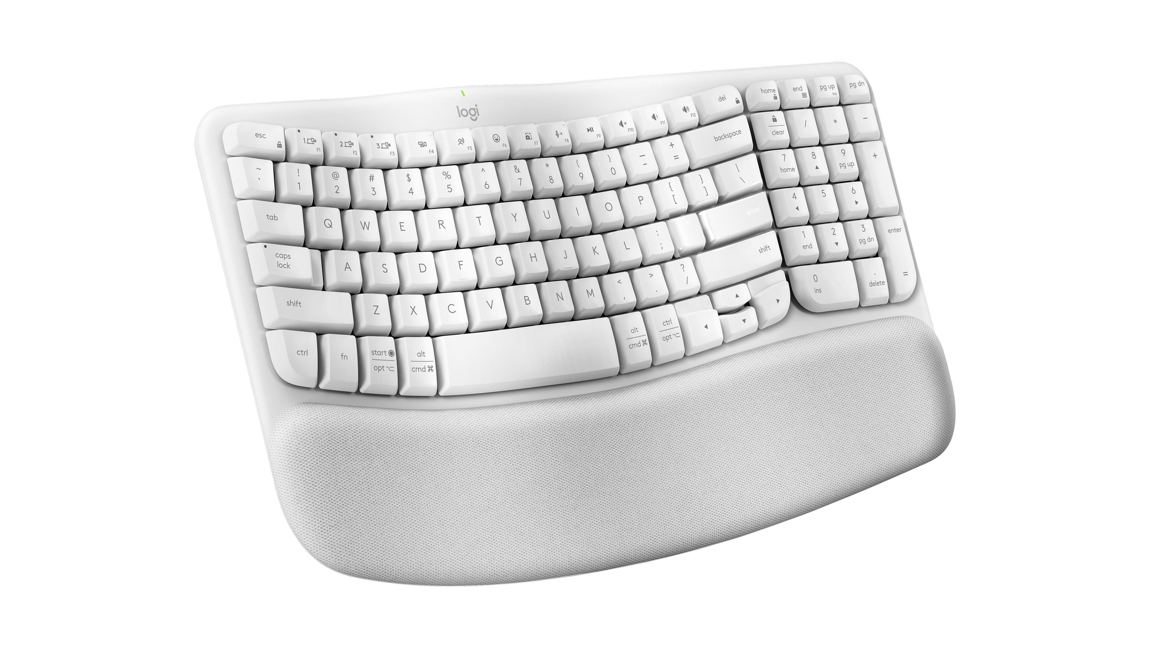 Teclado Inalámbrico Logitech Wave Keys, RF 2.4GHz + Bluetooth, Color Blanco, Español