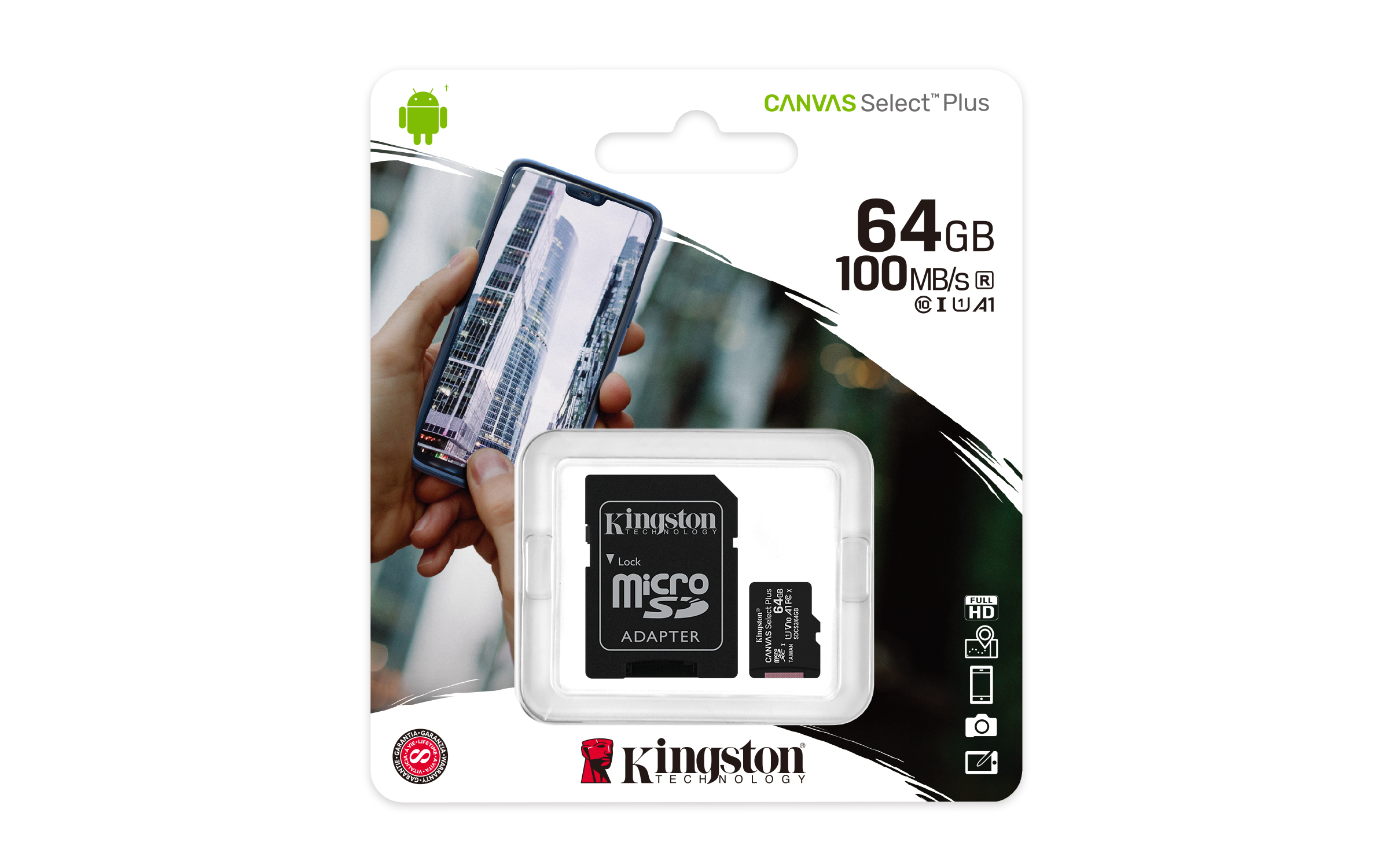 Memoria Micro SDXC 64GB Kingston Canvas Select Plus, Clase 10, U1, V10, 100MB/s - imagen 5