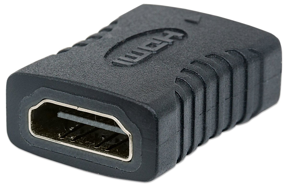 Adaptador de Video Cople HDMI a HDMI Hembra-Hembra Manhattan 353465, 4K 60Hz, Chapado en Oro, Color Negro - imagen 3