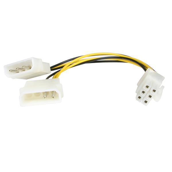 Cable de 15cm Adaptador de Alimentación LP4 Molex a PCI Express de 6 Pines para GPU - LP4PCIEXADAP StarTech.com - imagen 1