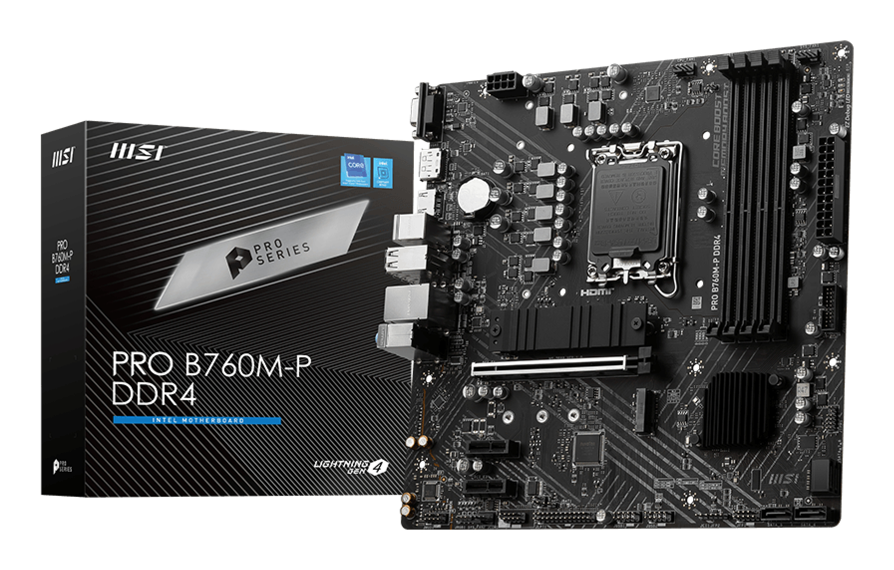 MotherBoard LGA1700 Micro-ATX MSI PRO B760M-P DDR4, 128GB RAM DDR4 Max, 2 M.2 PCIE 4