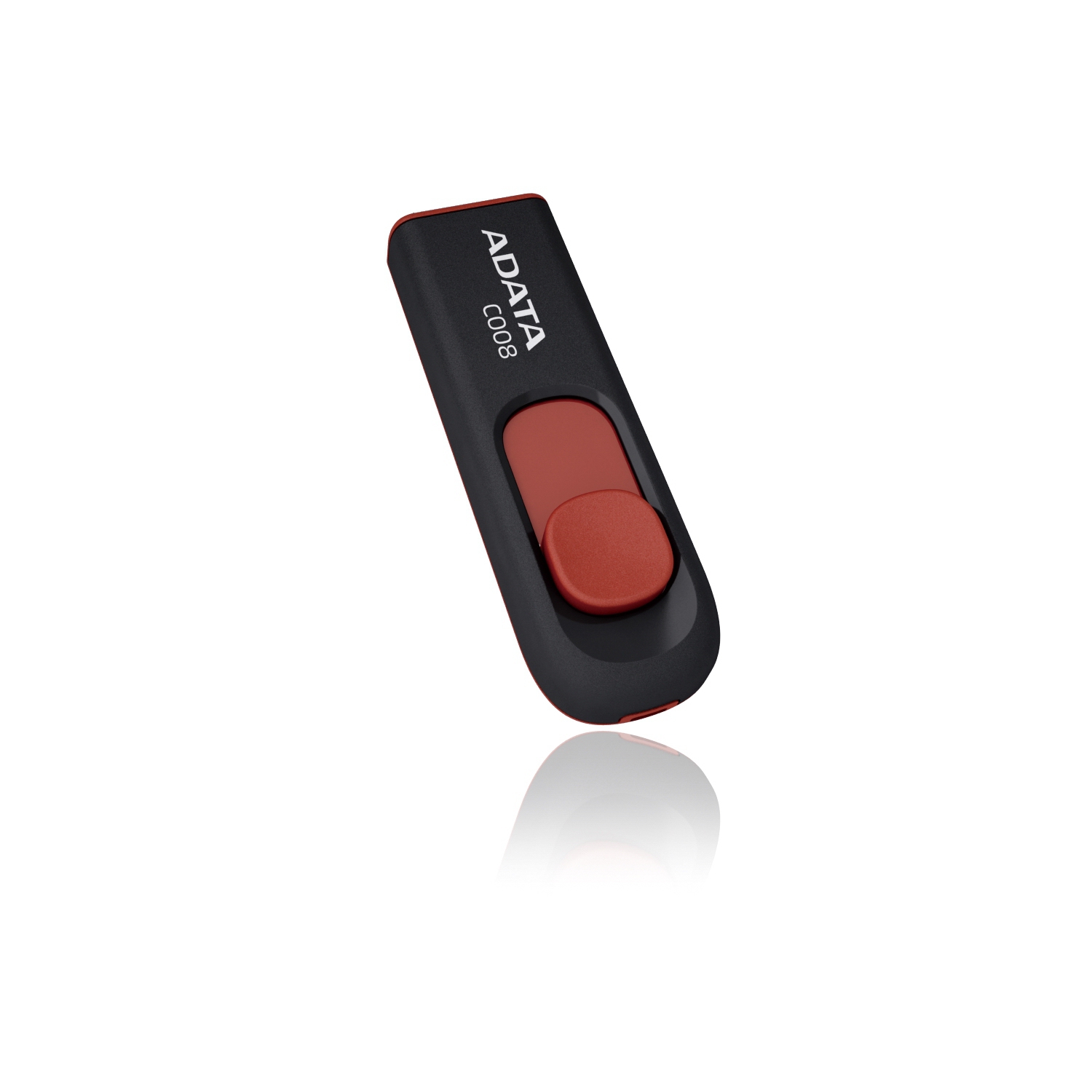 Memoria USB-A 16GB Adata C008, USB 2.0, Color Negro/Rojo - imagen 1