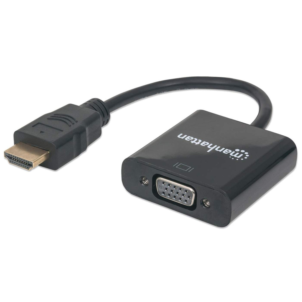 Cable Convertidor de Video 30cm HDMI a VGA Macho-Hembra Manhattan 151467, 1080p, Color Negro - imagen 1
