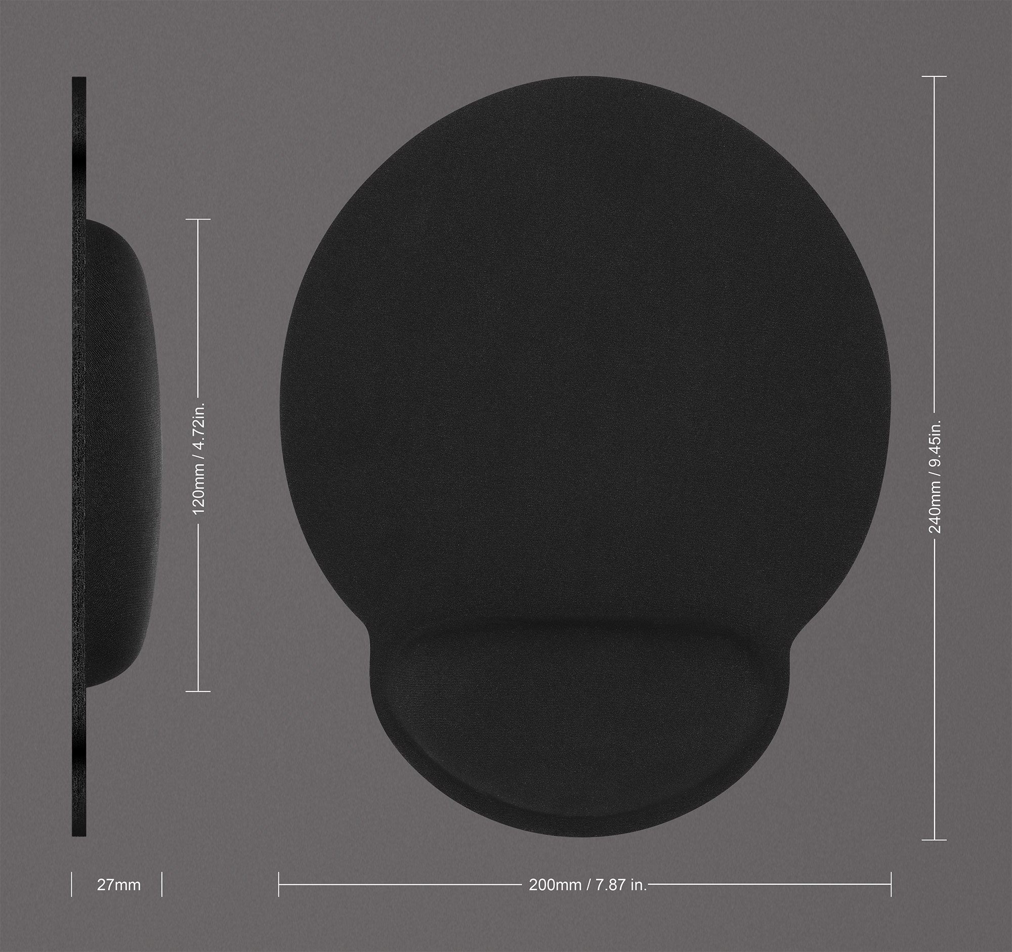 Mousepad con Reposamuñecas Manhattan 434362, Gel, 24cm x 20cm x 4mm, Impermeable, Antideslizante, Color Negro - imagen 3
